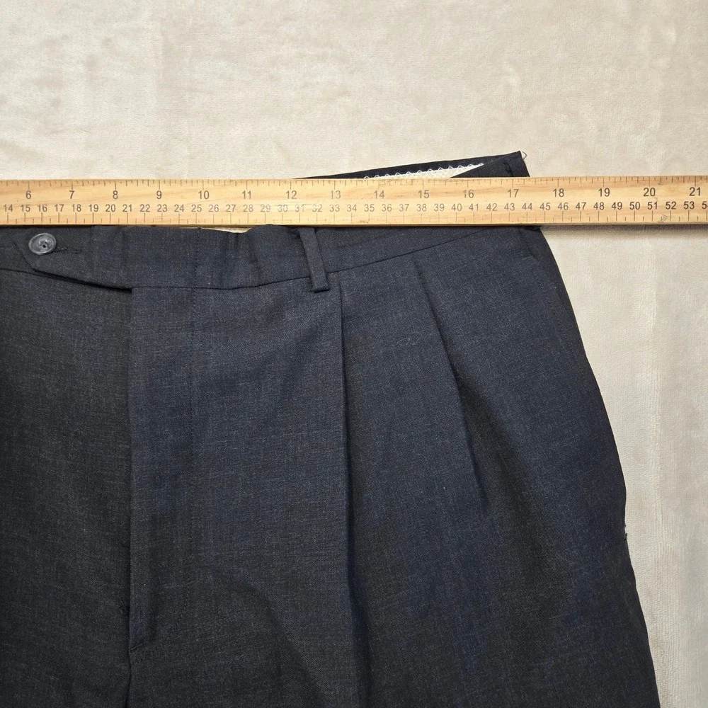 Corbin Dress Pants Mens 35x31 Charcoal Gray Pleated Front Made in USA Vintage